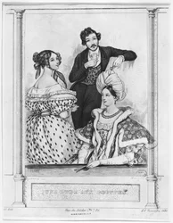 Une Loge de Théâtre aux Bouffes, gravée par Jean Denis Nargeot (né en 1795) 28 novembre 1835